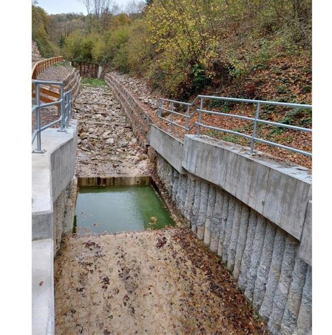 Bauliche Hochwasserschutzmaßnahme in Braunsbach