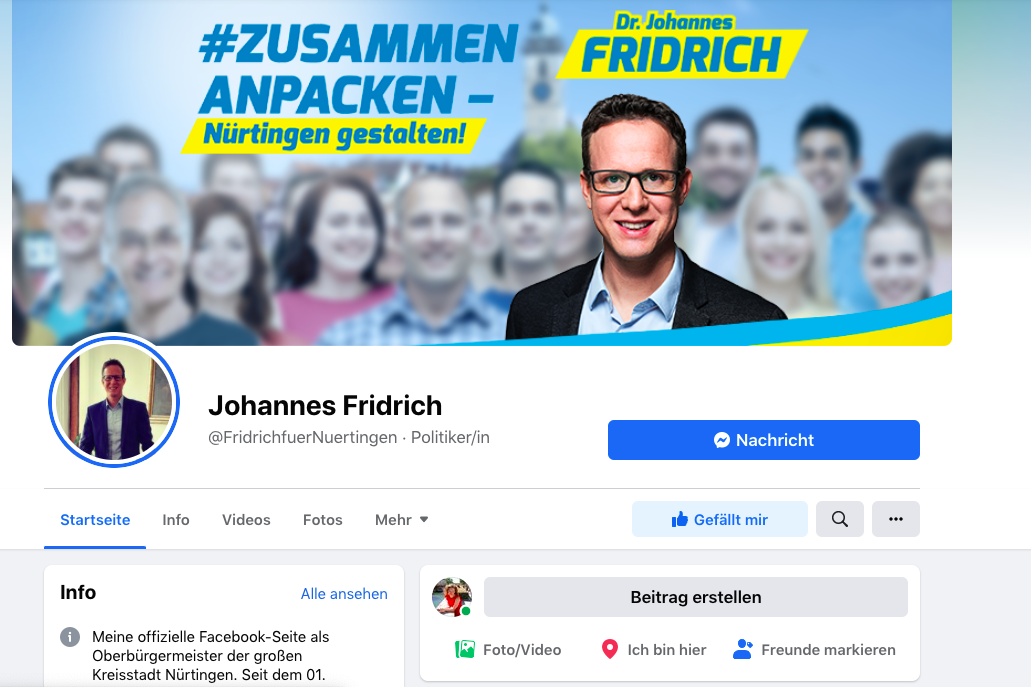 Johannes Fridrich auf Facebook