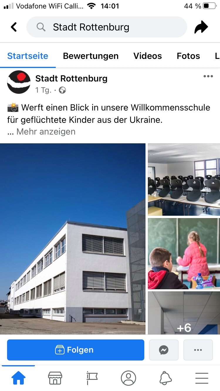 Die Willkommensschule in Rottenburg bietet täglich von 8 bis 12 Uhr Unterricht für ukrainische Kinder.