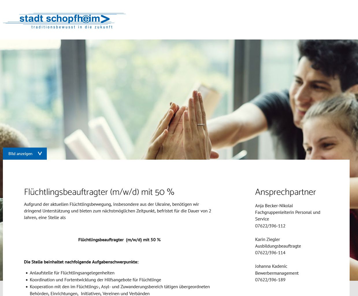 Schon Anfang März hat die Stadt Schopfheim eine Stelle für einen Flüchtlingsbeauftragten ausgeschrieben.