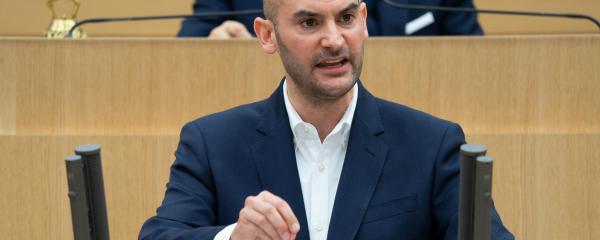 Finanzminister Danyal Bayaz im Landtag von Baden-Württemberg.